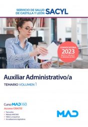 Portada de Auxiliar Administrativo/a. Temario volumen 1. Servicio de Salud de Castilla y León (SACYL)