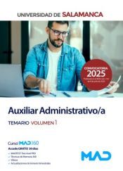 Portada de Auxiliar Administrativo/a. Temario volumen 1. Universidad de Salamanca