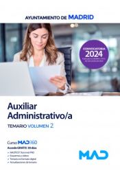 Portada de Auxiliar Administrativo/a. Temario volumen 2. Ayuntamiento de Madrid