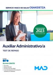 Portada de Auxiliar Administrativo/a. Test de repaso. Servicio Vasco de Salud (Osakidetza)