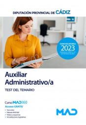 Portada de Auxiliar Administrativo/a. Test del temario. Diputación Provincial de Cádiz