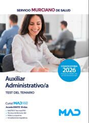 Portada de Auxiliar Administrativo/a. Test del temario. Servicio Murciano de Salud (SMS)