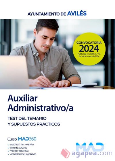 Auxiliar Administrativo/a. Test del temario y supuestos prácticos. Ayuntamiento de Avilés