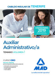 Portada de Auxiliar Administrativo/a del Cabildo Insular de Tenerife. Temario volumen 1