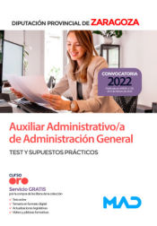 Portada de Auxiliar Administrativo de Administración General. Test. Diputación Provincial de Zaragoza