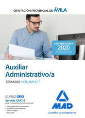 Portada de Auxiliar Administrativo de la Diputación Provincial de Ávila. Temario volumen 1