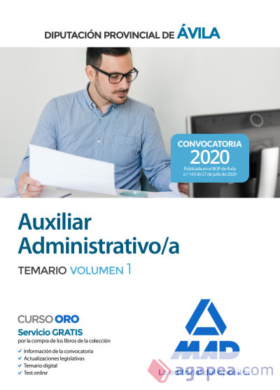 Auxiliar Administrativo de la Diputación Provincial de Ávila. Temario volumen 1