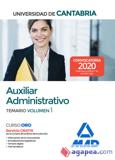 Auxiliar Administrativo de la Universidad de Cantabria. Temario volumen 1