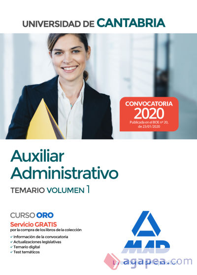 Auxiliar Administrativo de la Universidad de Cantabria. Temario volumen 1