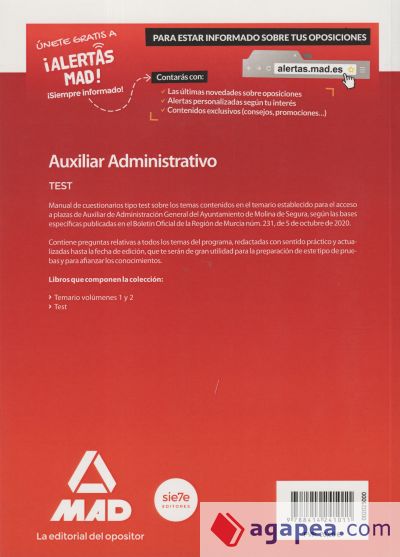 Auxiliar Administrativo del Ayuntamiento de Molina de Segura. Test