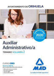 Portada de Auxiliar Administrativo del Ayuntamiento de Orihuela. Temario volumen 2