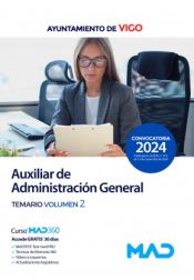 Portada de Auxiliar de Administración General. Temario volumen 2. Ayuntamiento de Vigo