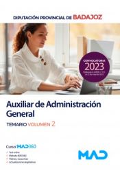 Portada de Auxiliar de Administración General. Temario volumen 2. Diputación Provincial de Badajoz