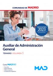 Portada de Auxiliar de Administración General. Temario volumen 3. Comunidad Autónoma de Madrid
