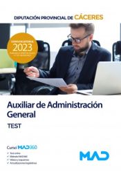 Portada de Auxiliar de Administración General. Test. Diputación Provincial de Cáceres