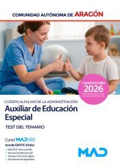 Portada de Auxiliar de Educaci&oacute;n Especial. Test del temario. Comunidad Aut&oacute;noma de Arag&oacute;n