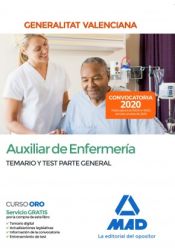 Portada de Auxiliar de Enfermería de la Administración de la Generalitat Valenciana. Parte General Temario y test