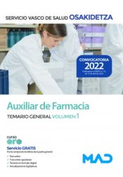Portada de Auxiliar de Farmacia. Temario general volumen 1. Servicio Vasco de Salud (Osakidetza)