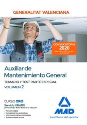 Portada de Auxiliar de Mantenimiento General de la Administración de la Generalitat Valenciana. Parte Especial Temario y test Volumen 2