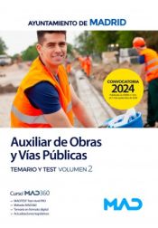 Portada de Auxiliar de Obras y Vías Públicas. Temario volumen 2 y test. Ayuntamiento de Madrid