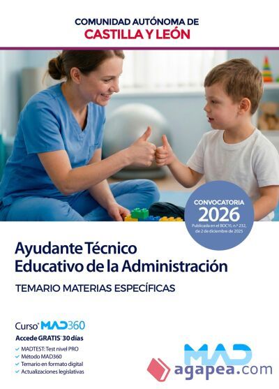 Ayudante T&eacute;cnico Educativo. Temario materias espec&iacute;ficas. Comunidad Aut&oacute;noma de Castilla y Le&oacute;n