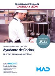 Portada de Ayudante de Cocina (Grupo IV Personal Laboral). Test del temario espec&iacute;fico. Comunidad Aut&oacute;noma de Castilla y Le&oacute;n