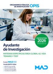 Portada de Ayudante de Investigaci&oacute;n. Temario y test Materias Espec&iacute;ficas &aacute;rea global A2. Vida. Organismos P&uacute;blicos de Investigaci&oacute;n (OPIS)