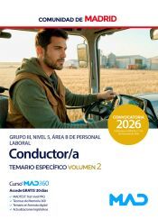 Portada de Conductor (Grupo III, Nivel 5, &Aacute;rea B de Personal Laboral). Temario espec&iacute;fico volumen 2. Comunidad Aut&oacute;noma de Madrid