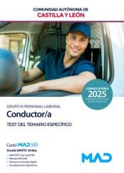 Portada de Conductor/a (Grupo III Personal Laboral). Test del temario espec&iacute;fico. Comunidad Aut&oacute;noma de Castilla y Le&oacute;n