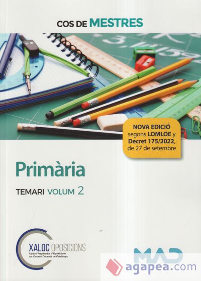 Cos de Mestres. Primària. Temari volum 2. Generalitat de Cataluña