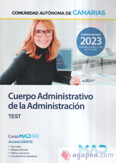 Cuerpo Administrativo. Test. Comunidad Autónoma de Canarias