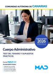 Portada de Cuerpo Administrativo. Test del temario y supuestos pr&aacute;cticos. Comunidad Aut&oacute;noma de Canarias