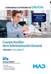 Portada de Cuerpo Auxiliar de la Administración General. Temario volumen 2. Comunidad Autónoma de Galicia