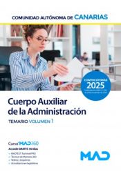 Portada de Cuerpo Auxiliar de la Administración Pública. Temario volumen 1. Comunidad Autónoma de Canarias