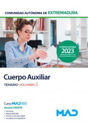 Portada de Cuerpo Auxiliar de la Administración. Temario volumen 2. Comunidad Autónoma de Extremadura