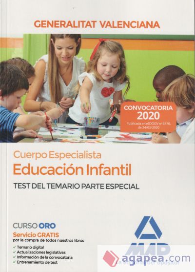 Cuerpo Especialista en Educación Infantil de la Administración de la Generalitat Valenciana. Test del temario de la parte especial