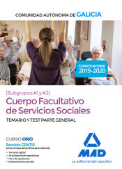 Portada de Cuerpo Facultativo de Servicios Sociales (Subgrupos A1 y A2) de la Comunidad Autónoma de Galicia. Temario y test parte general