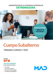 Portada de Cuerpo Subalterno. Temario común y test. Comunidad Autónoma de Extremadura