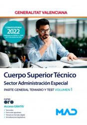 Portada de Cuerpo Superior Técnico, sector administración especial. Parte General temario y test volumen 1. Generalitat Valenciana