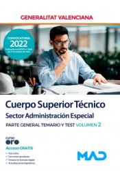 Portada de Cuerpo Superior Técnico, sector administración especial. Parte General temario y test volumen 2. Generalitat Valenciana