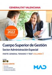 Portada de Cuerpo Superior de Gestión, sector administración especial. Parte General temario y test volumen 1. Generalitat Valenciana