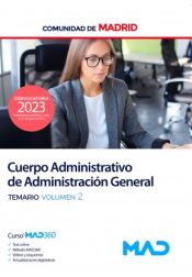 Portada de Cuerpo de Administrativos de Administración General. Temario volumen 2. Comunidad Autónoma de Madrid