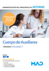 Portada de Cuerpo de Auxiliares. Temario volumen 1. Principado de Asturias