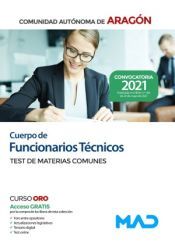 Portada de Cuerpo de Funcionarios T&eacute;cnicos. Test de Materias Comunes. Comunidad Aut&oacute;noma de Arag&oacute;n