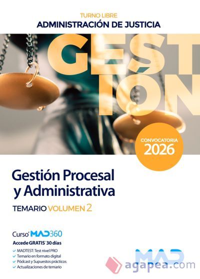 Cuerpo de Gesti&oacute;n Procesal y Administrativa (turno libre). Temario volumen 2. Administraci&oacute;n de Justicia