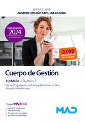 Portada de Cuerpo de Gestión de la Administración Civil (acceso libre). Temario volumen 1. Administración General del Estado