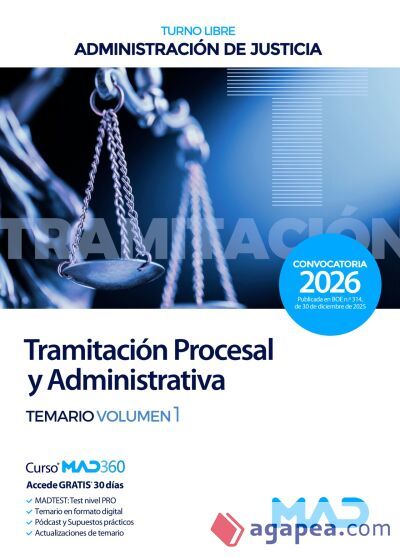 Cuerpo de Tramitaci&oacute;n Procesal y Administrativa (turno libre). Temario volumen 1. Administraci&oacute;n de Justicia