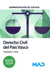 Portada de Derecho Civil del País Vasco para oposiciones Justicia. Temario y test. Administración de Justicia