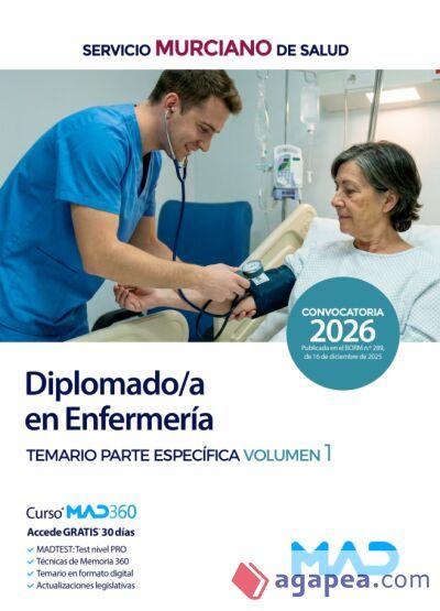 Diplomado en Enfermer&iacute;a. Temario parte espec&iacute;fica volumen 1. Servicio Murciano de Salud (SMS)