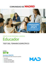 Portada de Educador Grupo III (estabilización). Test del temario específico. Comunidad Autónoma de Madrid